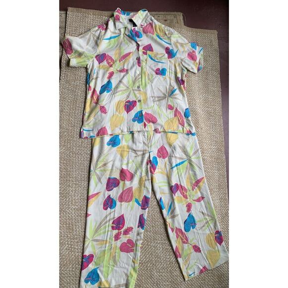 C’est city lifestyle pjamas set tropical hawaian summer beach 12 rayon - Picture 7 of 8